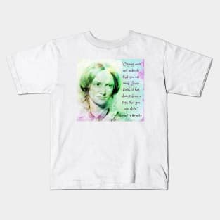 Charlotte Brontë portrait and quote: Crying does not indicate that you are weak.... Kids T-Shirt